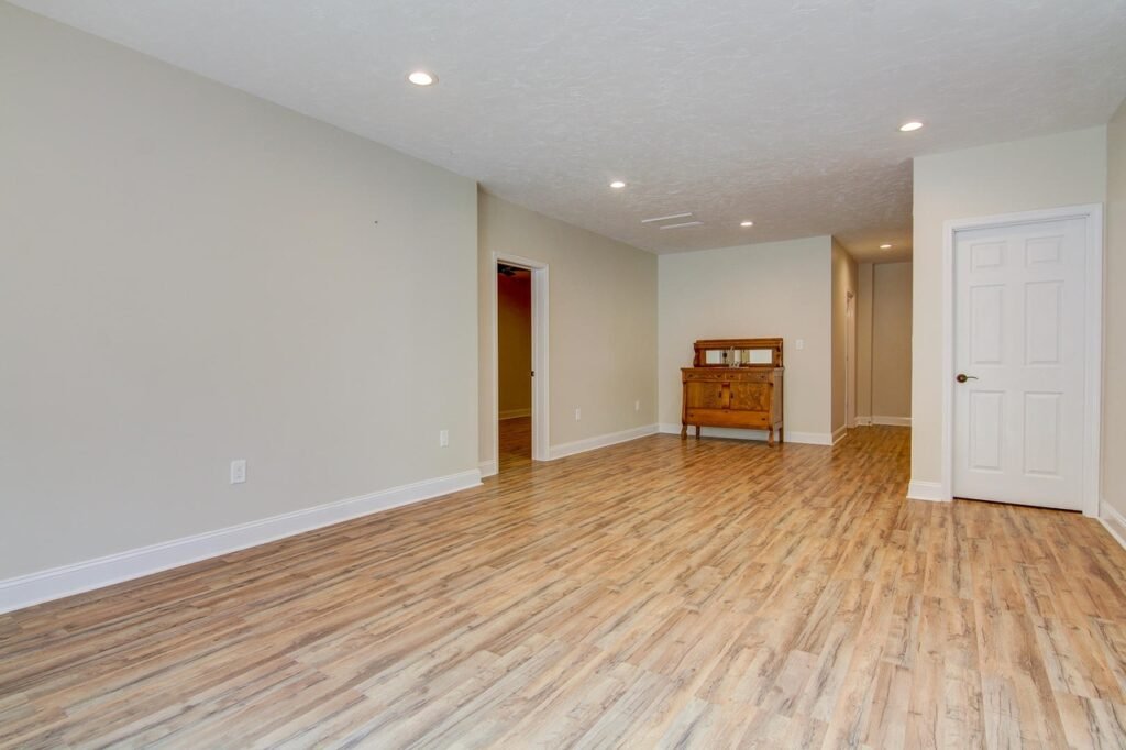 Basement with luxury vinyl plank flooring